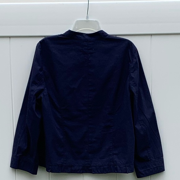 Loft Navy Jacket with ruffle trimmed accent - Picture 2 of 5